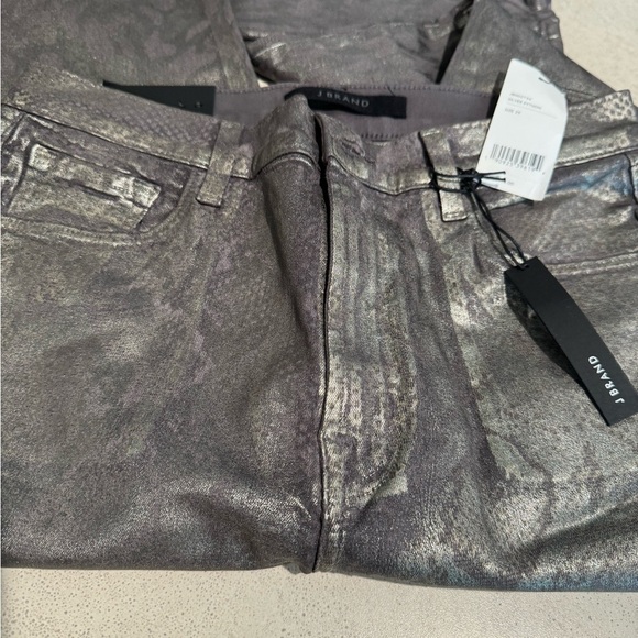 NWT J Brand LEENAH High-Rise Ankle Skinny Photo Ready Python Silver / 29 - Picture 4 of 11